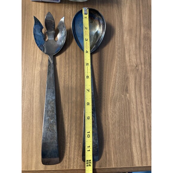 VINTAGE THREE CROWNS SILVERSMITH SALAD SERVING SET FORK & SPOON Storage Bag - Picture 9 of 15